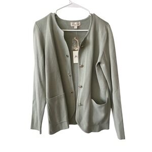 Marled Womens Sage Green Open Front Knit Cardigan Sweater Size Small Long Sleeve